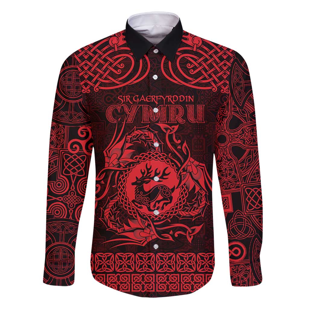 Personalized Carmarthenshire Sir Gaerfyrddin Family Matching Summer Maxi Dress and Hawaiian Shirt Red Deer Stag Celtic-inspired - Wonder Print Shop