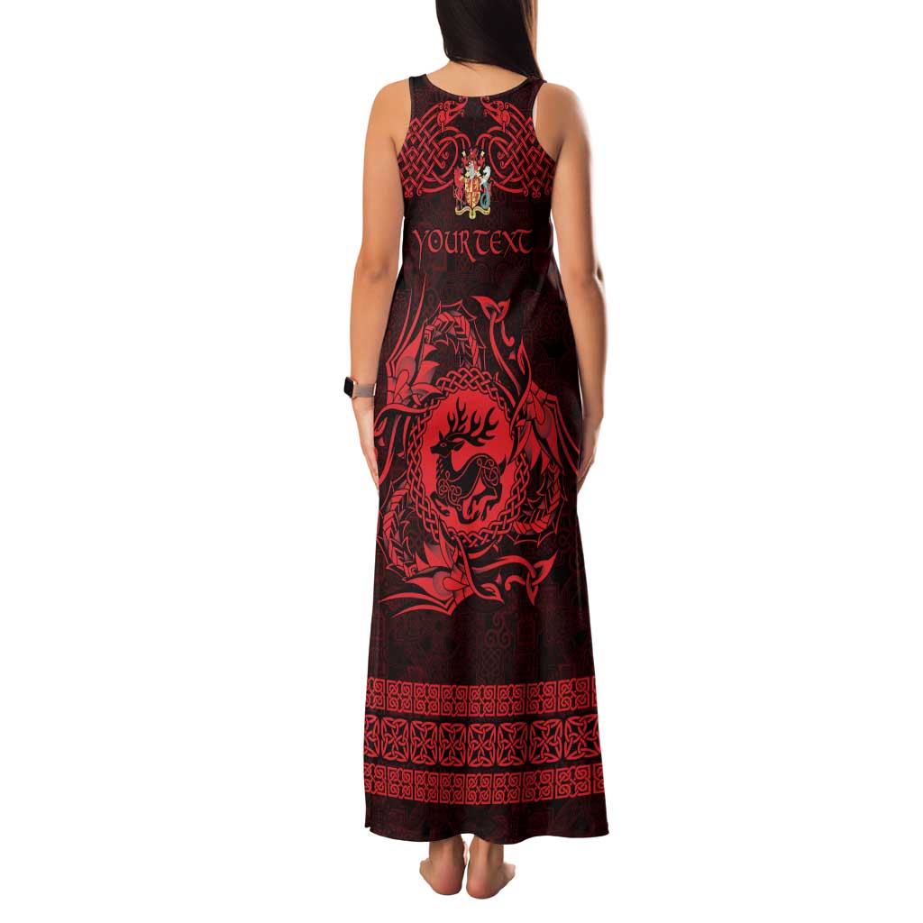Personalized Carmarthenshire Sir Gaerfyrddin Family Matching Tank Maxi Dress and Hawaiian Shirt Red Deer Stag Celtic-inspired - Wonder Print Shop
