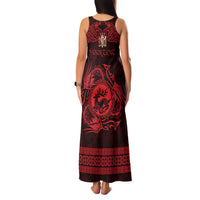 Personalized Carmarthenshire Sir Gaerfyrddin Family Matching Tank Maxi Dress and Hawaiian Shirt Red Deer Stag Celtic-inspired - Wonder Print Shop