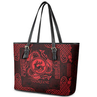 Personalized Carmarthenshire Sir Gaerfyrddin Leather Tote Bag Red Deer Stag Celtic-inspired - Wonder Print Shop