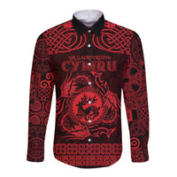 Personalized Carmarthenshire Sir Gaerfyrddin Long Sleeve Button Shirt Red Deer Stag Celtic-inspired - Wonder Print Shop