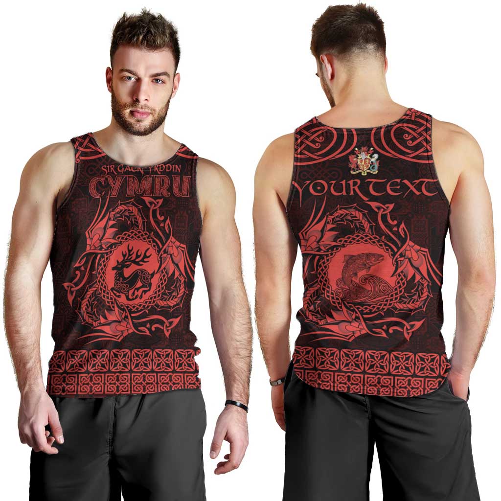 Personalized Carmarthenshire Sir Gaerfyrddin Men Tank Top Red Deer Stag Celtic-inspired - Wonder Print Shop