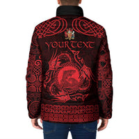 Personalized Carmarthenshire Sir Gaerfyrddin Padded Jacket Red Deer Stag Celtic-inspired - Wonder Print Shop