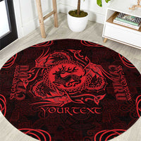 Personalized Carmarthenshire Sir Gaerfyrddin Round Carpet Red Deer Stag Celtic-inspired - Wonder Print Shop