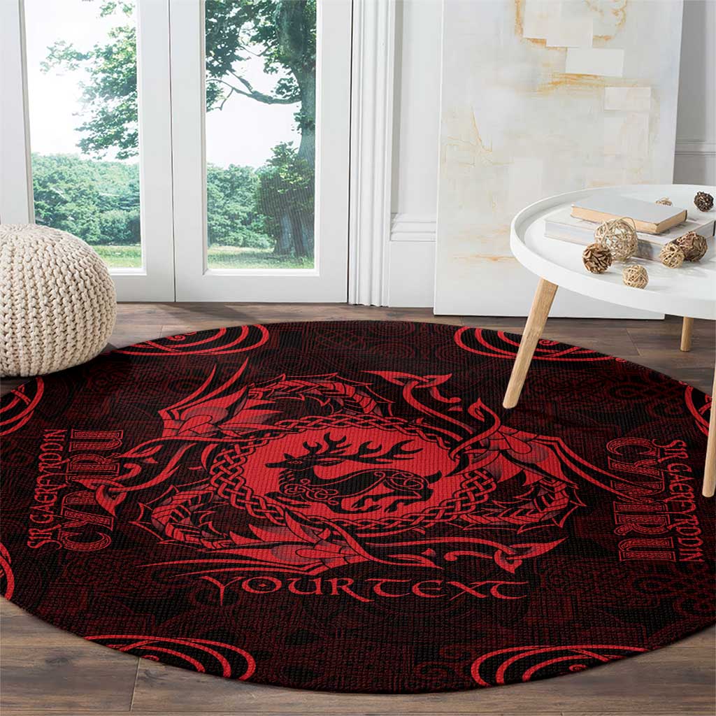 Personalized Carmarthenshire Sir Gaerfyrddin Round Carpet Red Deer Stag Celtic-inspired - Wonder Print Shop