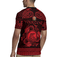 Personalized Carmarthenshire Sir Gaerfyrddin Rugby Jersey Red Deer Stag Celtic-inspired - Wonder Print Shop