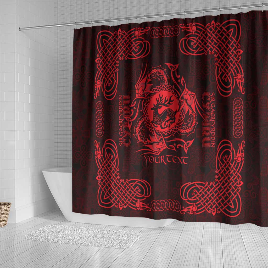 Personalized Carmarthenshire Sir Gaerfyrddin Shower Curtain Red Deer Stag Celtic-inspired - Wonder Print Shop