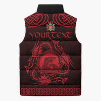 Personalized Carmarthenshire Sir Gaerfyrddin Sleeveless Puffer Jacket Red Deer Stag Celtic-inspired - Wonder Print Shop