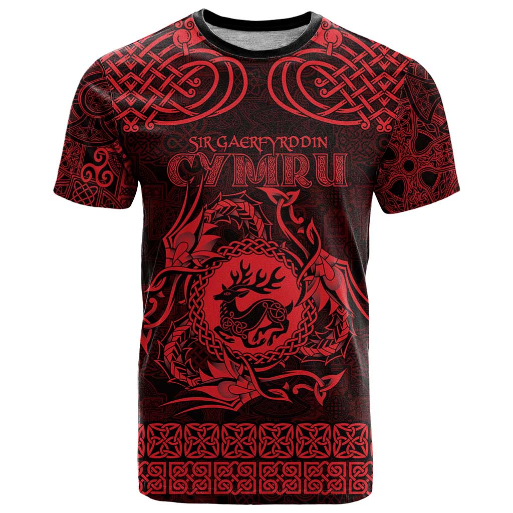 Personalized Carmarthenshire Sir Gaerfyrddin T Shirt Red Deer Stag Celtic-inspired - Wonder Print Shop