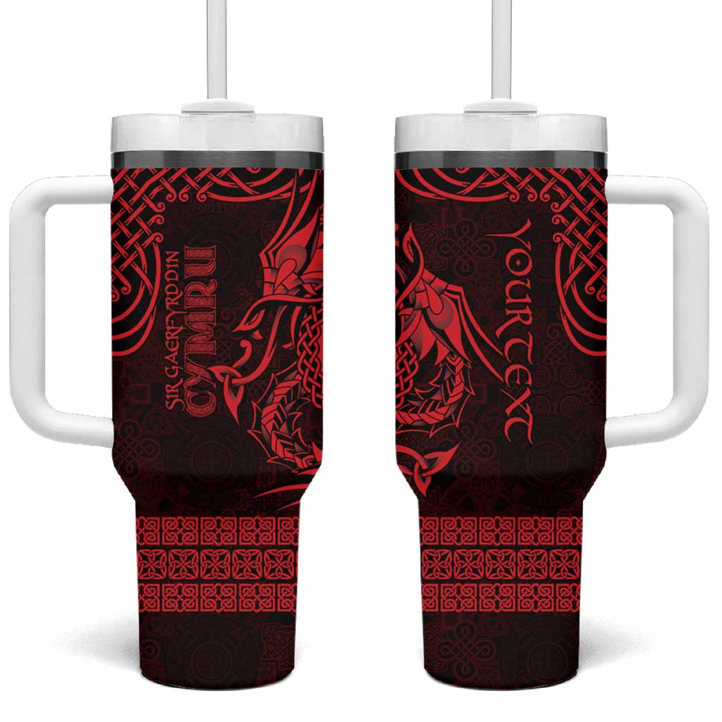 Personalized Carmarthenshire Sir Gaerfyrddin Tumbler With Handle Red Deer Stag Celtic-inspired - Wonder Print Shop
