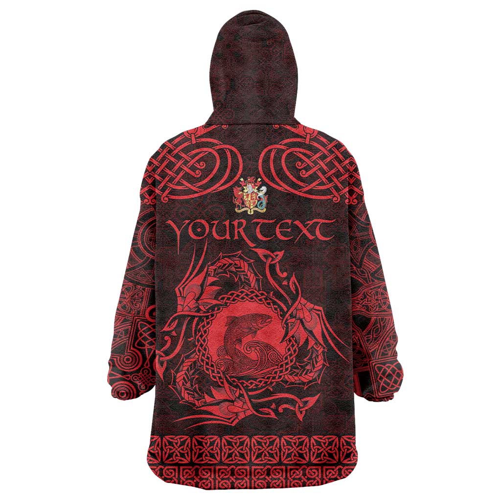 Personalized Carmarthenshire Sir Gaerfyrddin Wearable Blanket Hoodie Red Deer Stag Celtic-inspired - Wonder Print Shop
