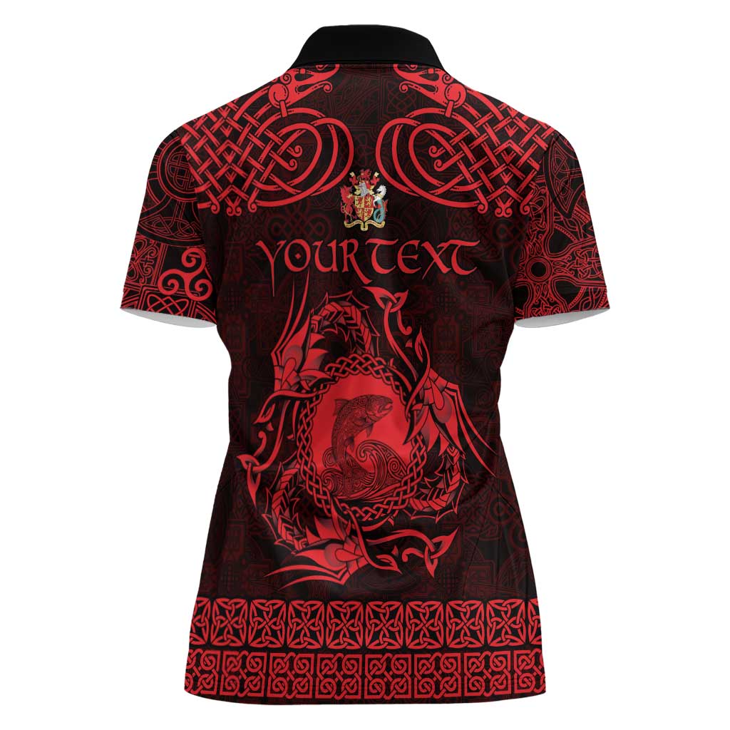 Personalized Carmarthenshire Sir Gaerfyrddin Women Polo Shirt Red Deer Stag Celtic-inspired - Wonder Print Shop