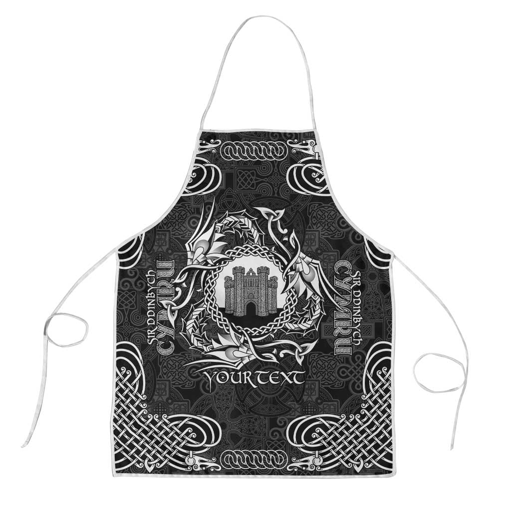 Personalized Denbighshire Sir Ddinbych Apron Black Gatehouse Denbigh Castle Celtic-inspired - Wonder Print Shop