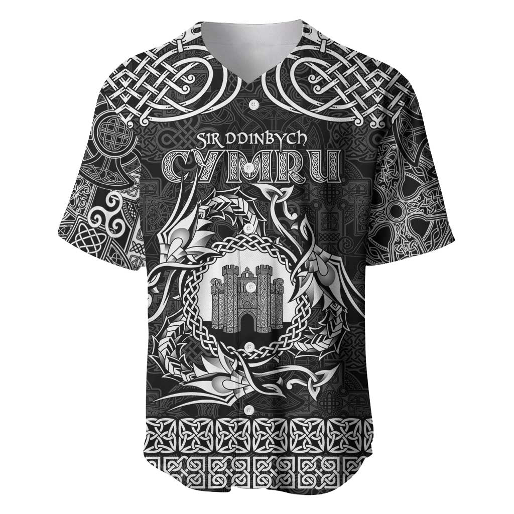 Personalized Denbighshire Sir Ddinbych Baseball Jersey Black Gatehouse Denbigh Castle Celtic-inspired - Wonder Print Shop