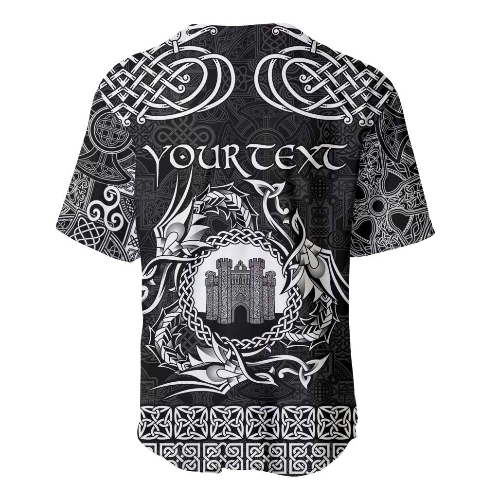 Personalized Denbighshire Sir Ddinbych Baseball Jersey Black Gatehouse Denbigh Castle Celtic-inspired - Wonder Print Shop