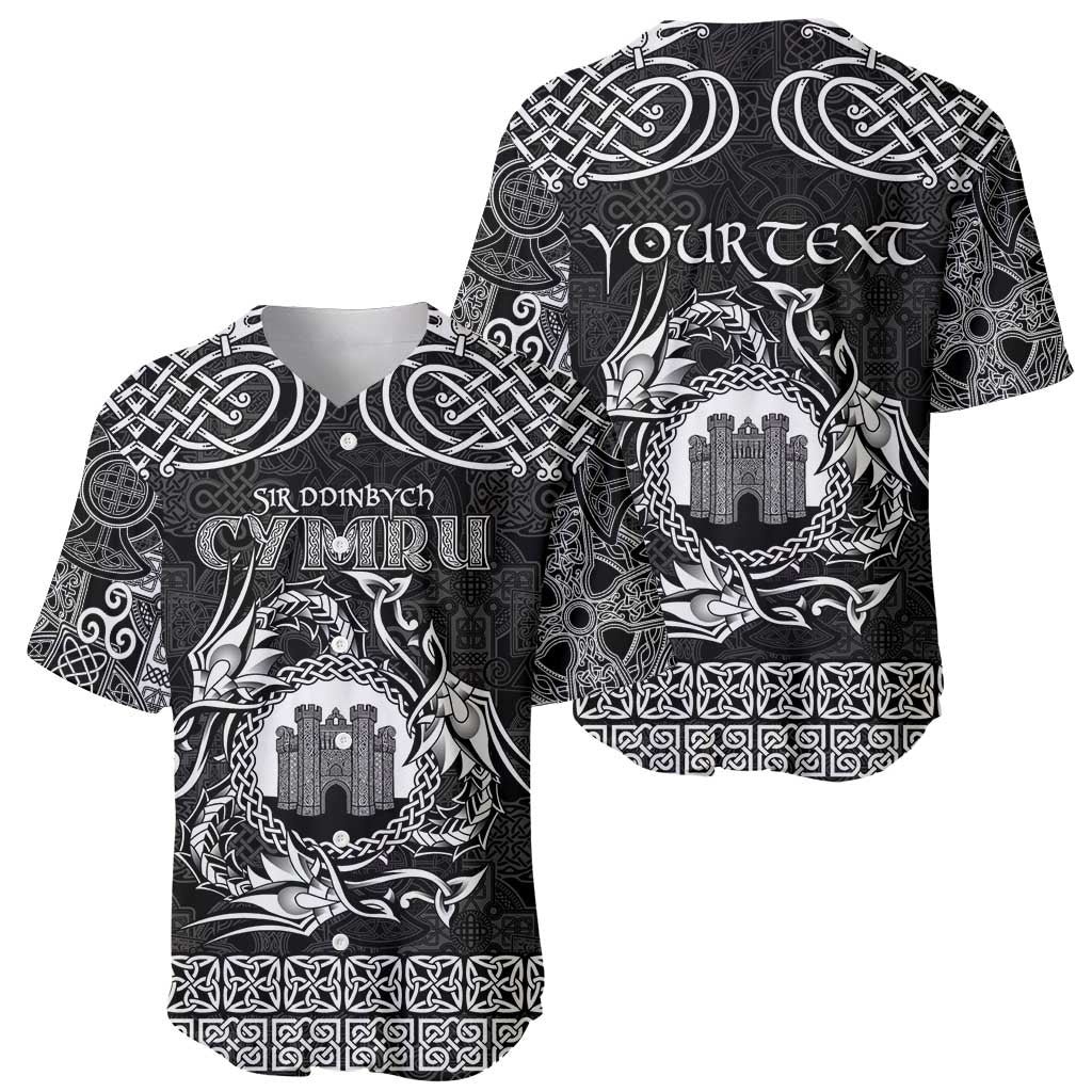 Personalized Denbighshire Sir Ddinbych Baseball Jersey Black Gatehouse Denbigh Castle Celtic-inspired - Wonder Print Shop