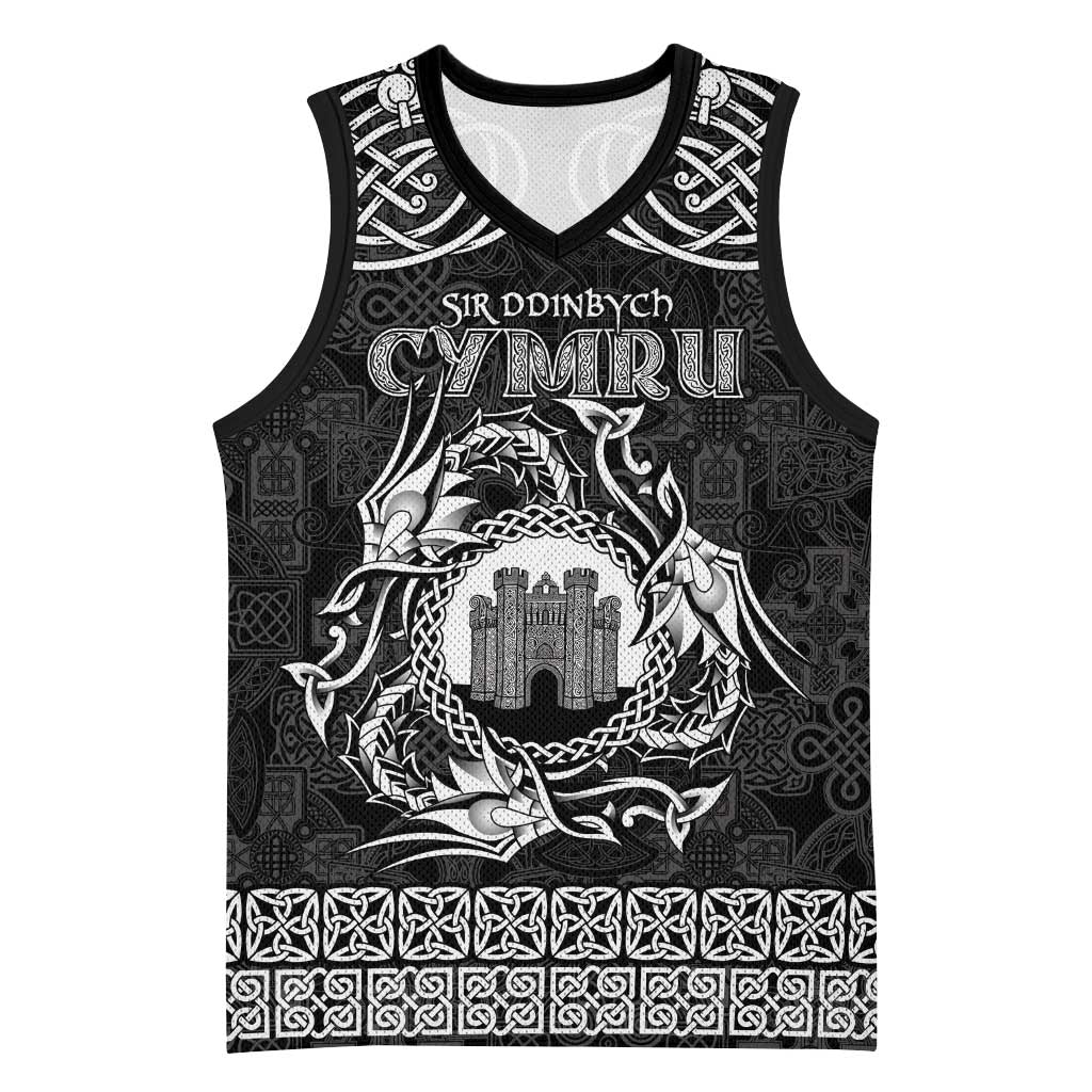 Personalized Denbighshire Sir Ddinbych Basketball Jersey Black Gatehouse Denbigh Castle Celtic-inspired - Wonder Print Shop