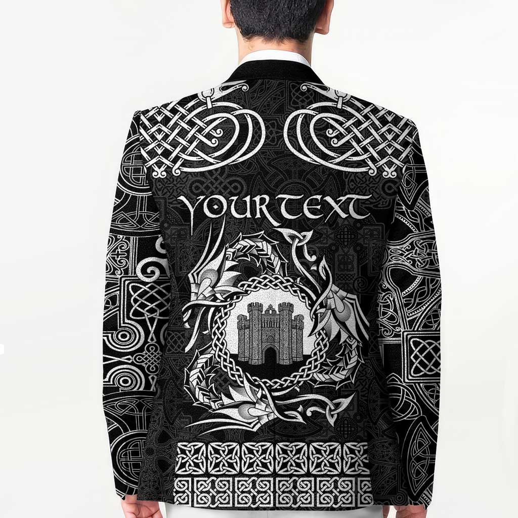 Personalized Denbighshire Sir Ddinbych Blazer Black Gatehouse Denbigh Castle Celtic-inspired - Wonder Print Shop
