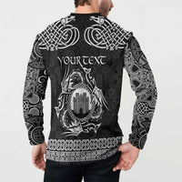 Personalized Denbighshire Sir Ddinbych Button Sweatshirt Black Gatehouse Denbigh Castle Celtic-inspired - Wonder Print Shop