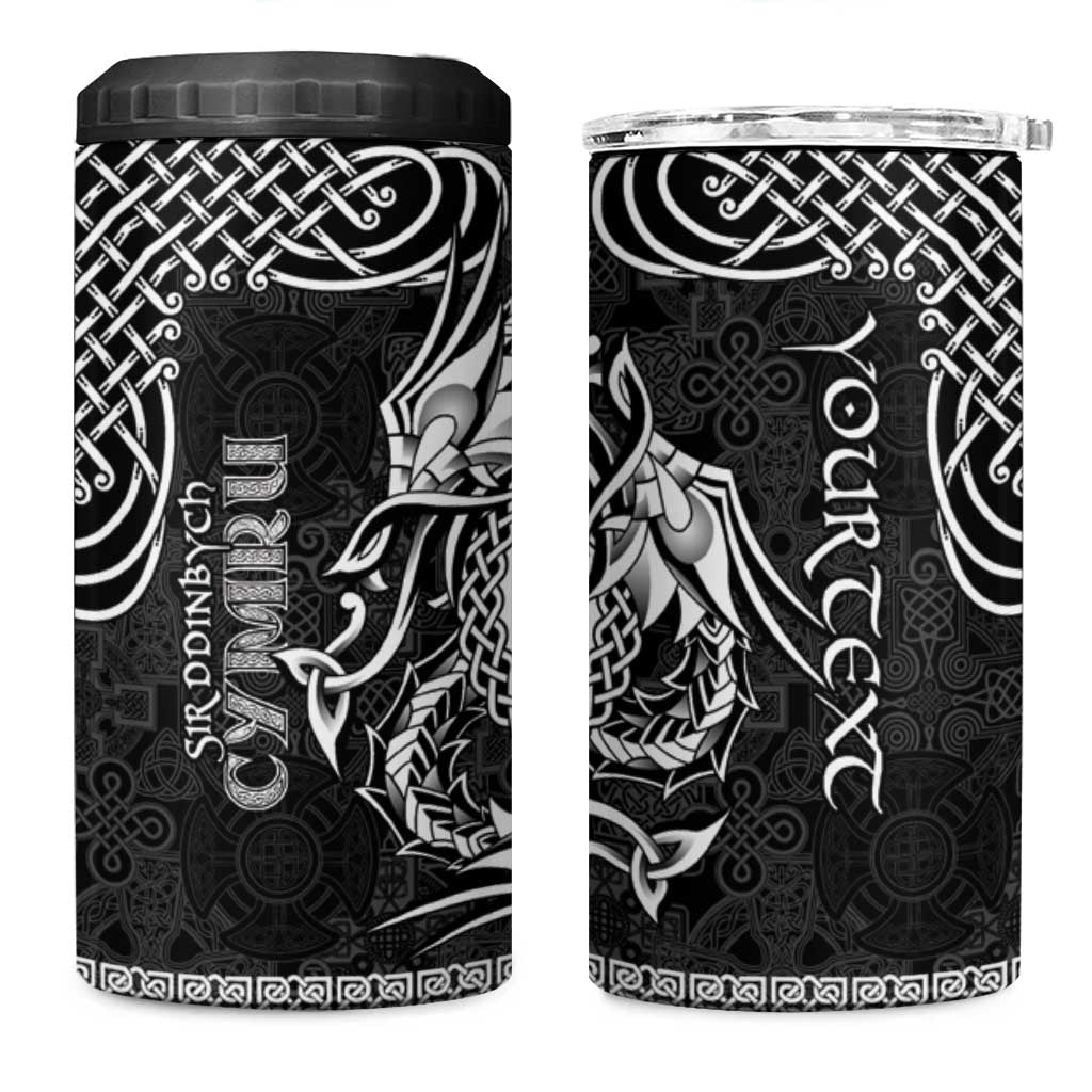 Personalized Denbighshire Sir Ddinbych 4 in 1 Can Cooler Tumbler Black Gatehouse Denbigh Castle Celtic-inspired - Wonder Print Shop