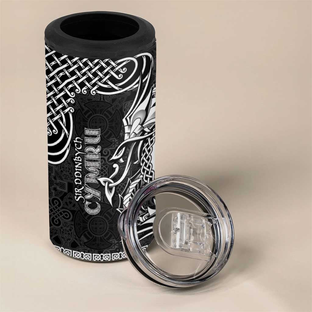 Personalized Denbighshire Sir Ddinbych 4 in 1 Can Cooler Tumbler Black Gatehouse Denbigh Castle Celtic-inspired - Wonder Print Shop