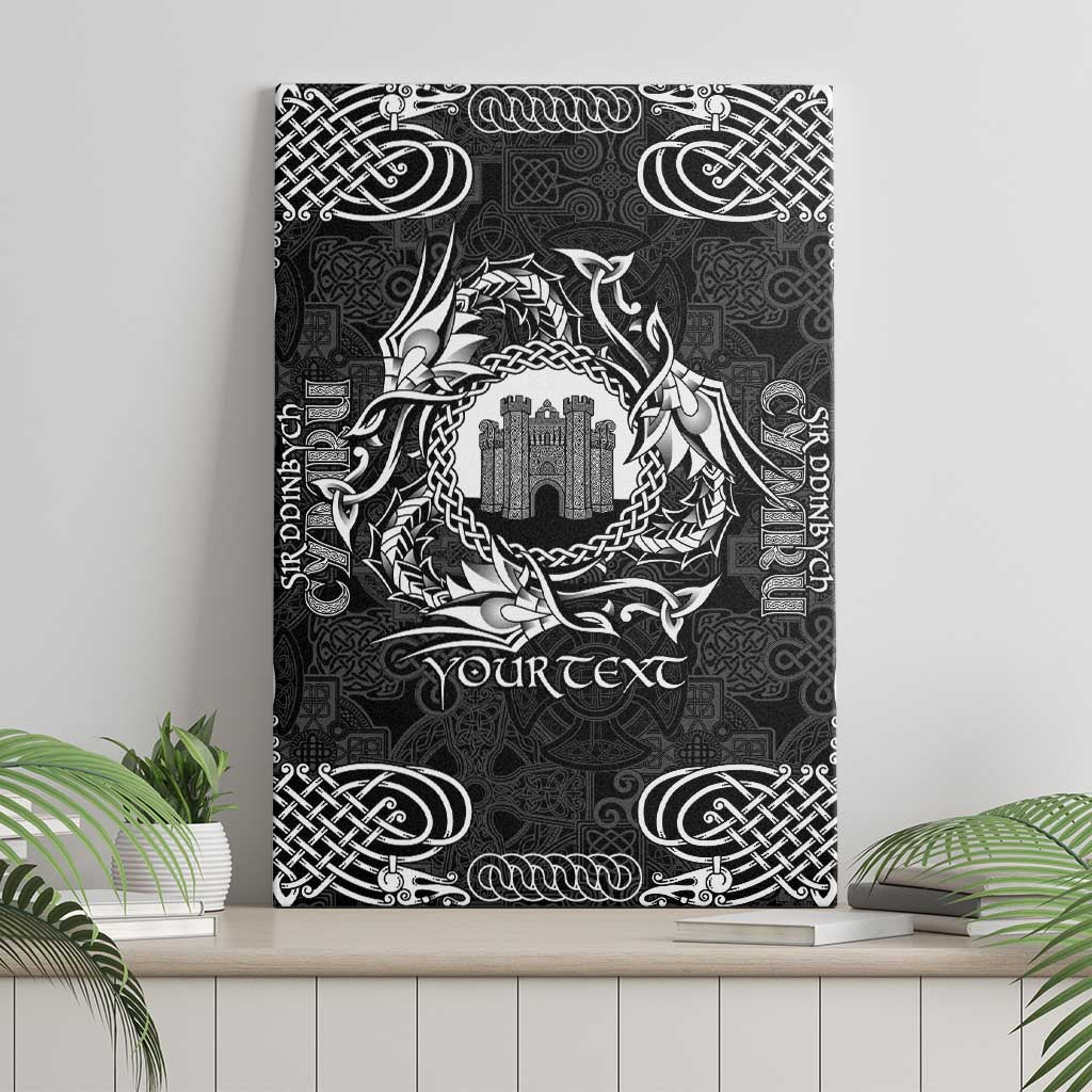 Personalized Denbighshire Sir Ddinbych Canvas Wall Art Black Gatehouse Denbigh Castle Celtic-inspired - Wonder Print Shop