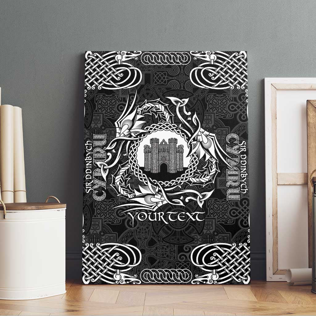 Personalized Denbighshire Sir Ddinbych Canvas Wall Art Black Gatehouse Denbigh Castle Celtic-inspired - Wonder Print Shop