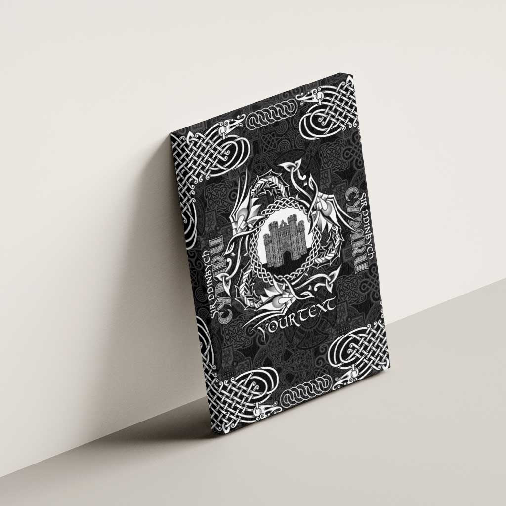 Personalized Denbighshire Sir Ddinbych Canvas Wall Art Black Gatehouse Denbigh Castle Celtic-inspired - Wonder Print Shop