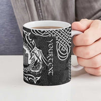 Personalized Denbighshire Sir Ddinbych Ceramic Mug Black Gatehouse Denbigh Castle Celtic-inspired - Wonder Print Shop