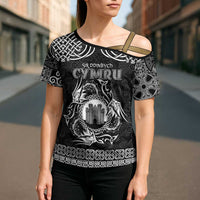 Personalized Denbighshire Sir Ddinbych Cross Shoulder Shirt Black Gatehouse Denbigh Castle Celtic-inspired - Wonder Print Shop