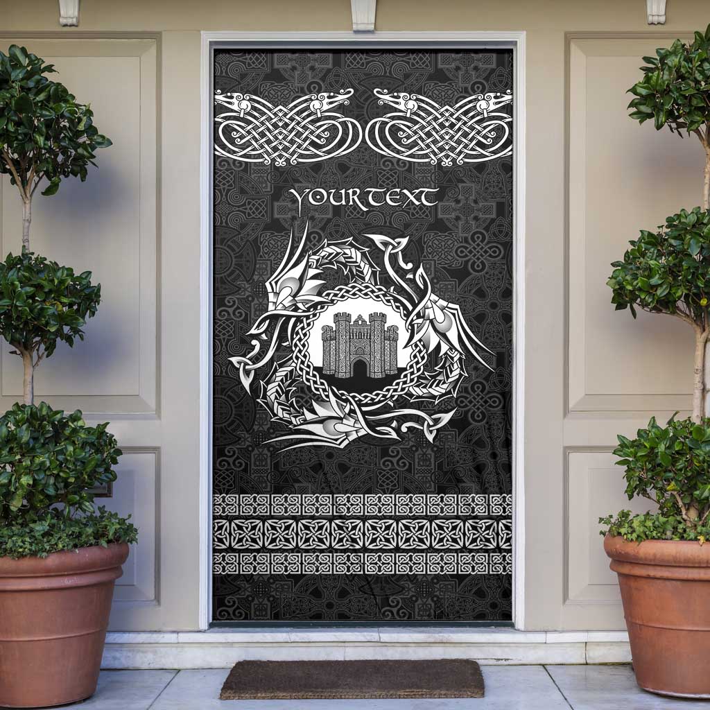 Personalized Denbighshire Sir Ddinbych Door Cover Black Gatehouse Denbigh Castle Celtic-inspired - Wonder Print Shop