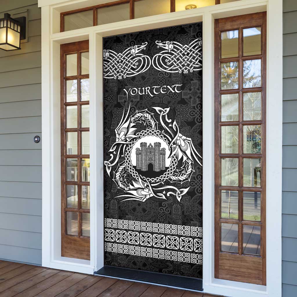 Personalized Denbighshire Sir Ddinbych Door Cover Black Gatehouse Denbigh Castle Celtic-inspired - Wonder Print Shop