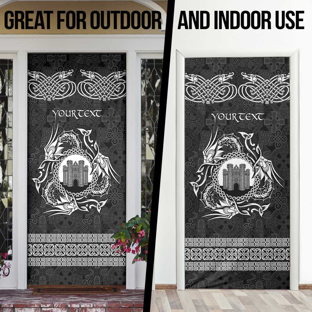 Personalized Denbighshire Sir Ddinbych Door Cover Black Gatehouse Denbigh Castle Celtic-inspired - Wonder Print Shop