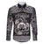 Personalized Denbighshire Sir Ddinbych Family Matching Long Sleeve Bodycon Dress and Hawaiian Shirt Black Gatehouse Denbigh Castle Celtic-inspired - Wonder Print Shop