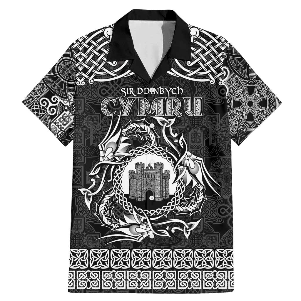 Personalized Denbighshire Sir Ddinbych Family Matching Mermaid Dress and Hawaiian Shirt Black Gatehouse Denbigh Castle Celtic-inspired - Wonder Print Shop