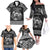 Personalized Denbighshire Sir Ddinbych Family Matching Off The Shoulder Long Sleeve Dress and Hawaiian Shirt Black Gatehouse Denbigh Castle Celtic-inspired - Wonder Print Shop