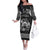 Personalized Denbighshire Sir Ddinbych Family Matching Off The Shoulder Long Sleeve Dress and Hawaiian Shirt Black Gatehouse Denbigh Castle Celtic-inspired - Wonder Print Shop