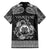 Personalized Denbighshire Sir Ddinbych Family Matching Off Shoulder Short Dress and Hawaiian Shirt Black Gatehouse Denbigh Castle Celtic-inspired - Wonder Print Shop