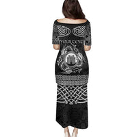 Personalized Denbighshire Sir Ddinbych Family Matching Puletasi and Hawaiian Shirt Black Gatehouse Denbigh Castle Celtic-inspired - Wonder Print Shop