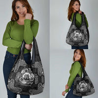 Personalized Denbighshire Sir Ddinbych Grocery Bag Black Gatehouse Denbigh Castle Celtic-inspired - Wonder Print Shop