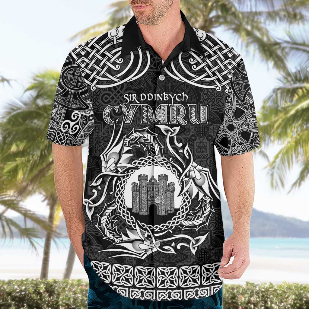 Personalized Denbighshire Sir Ddinbych Hawaiian Shirt Black Gatehouse Denbigh Castle Celtic-inspired - Wonder Print Shop