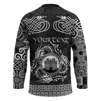 Personalized Denbighshire Sir Ddinbych Hockey Jersey Black Gatehouse Denbigh Castle Celtic-inspired - Wonder Print Shop