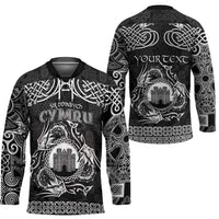 Personalized Denbighshire Sir Ddinbych Hockey Jersey Black Gatehouse Denbigh Castle Celtic-inspired - Wonder Print Shop