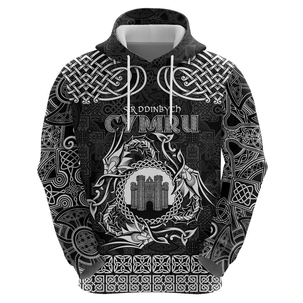 Personalized Denbighshire Sir Ddinbych Hoodie Black Gatehouse Denbigh Castle Celtic-inspired - Wonder Print Shop