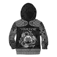 Personalized Denbighshire Sir Ddinbych Kid Hoodie Black Gatehouse Denbigh Castle Celtic-inspired - Wonder Print Shop