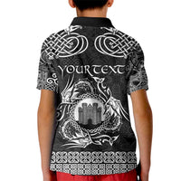 Personalized Denbighshire Sir Ddinbych Kid Polo Shirt Black Gatehouse Denbigh Castle Celtic-inspired - Wonder Print Shop