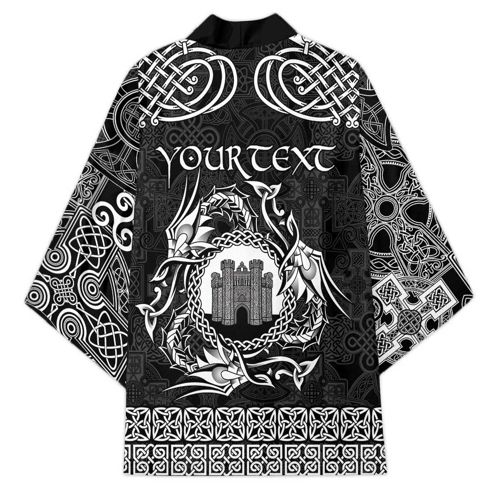 Personalized Denbighshire Sir Ddinbych Kimono Black Gatehouse Denbigh Castle Celtic-inspired - Wonder Print Shop