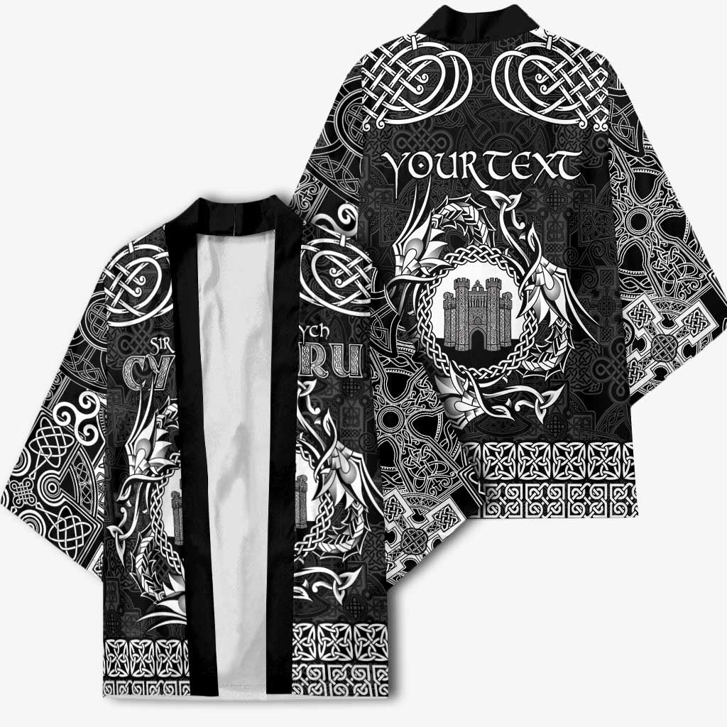Personalized Denbighshire Sir Ddinbych Kimono Black Gatehouse Denbigh Castle Celtic-inspired - Wonder Print Shop