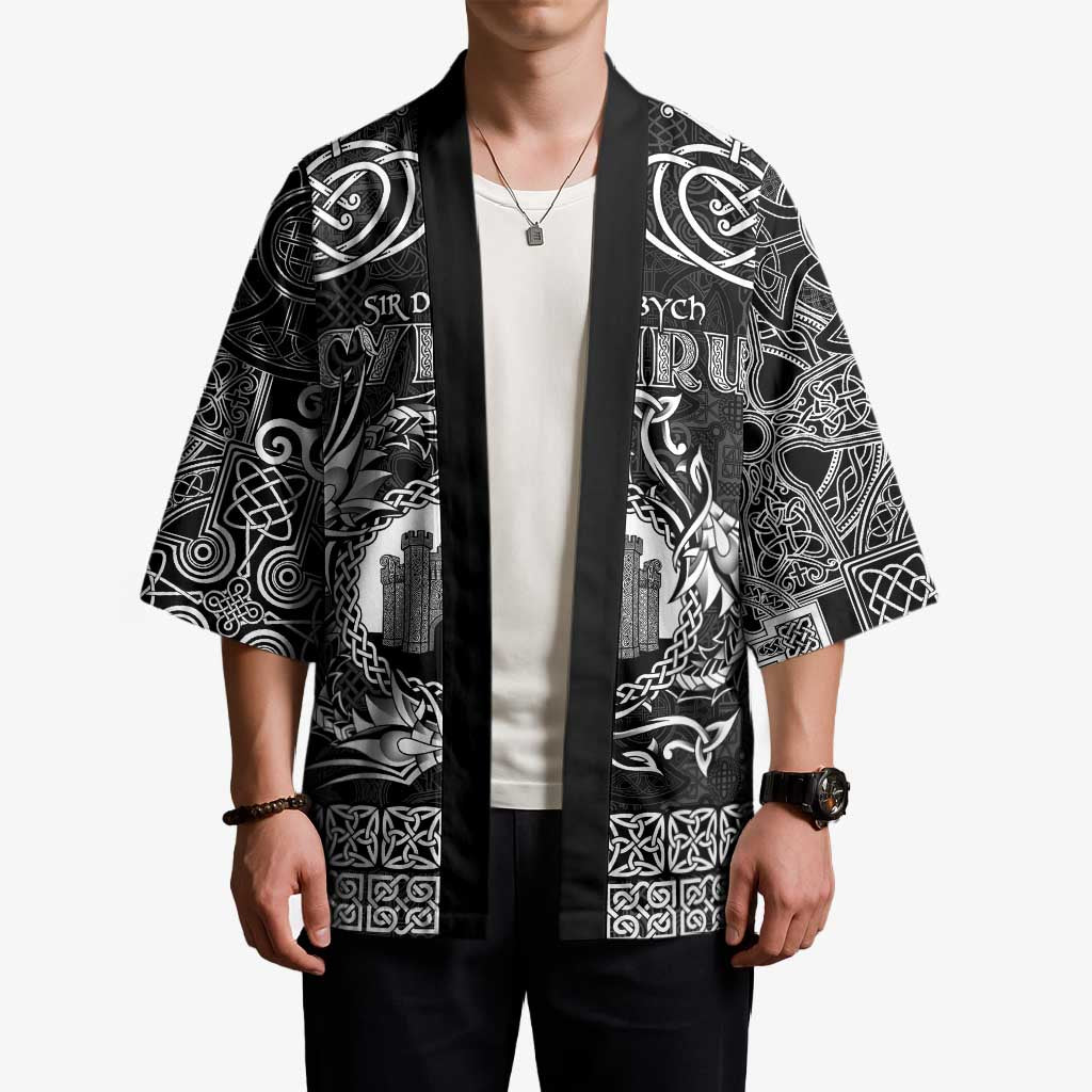 Personalized Denbighshire Sir Ddinbych Kimono Black Gatehouse Denbigh Castle Celtic-inspired - Wonder Print Shop