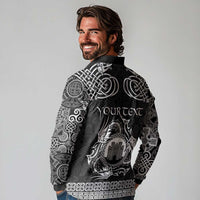 Personalized Denbighshire Sir Ddinbych Long Sleeve Polo Shirt Black Gatehouse Denbigh Castle Celtic-inspired - Wonder Print Shop